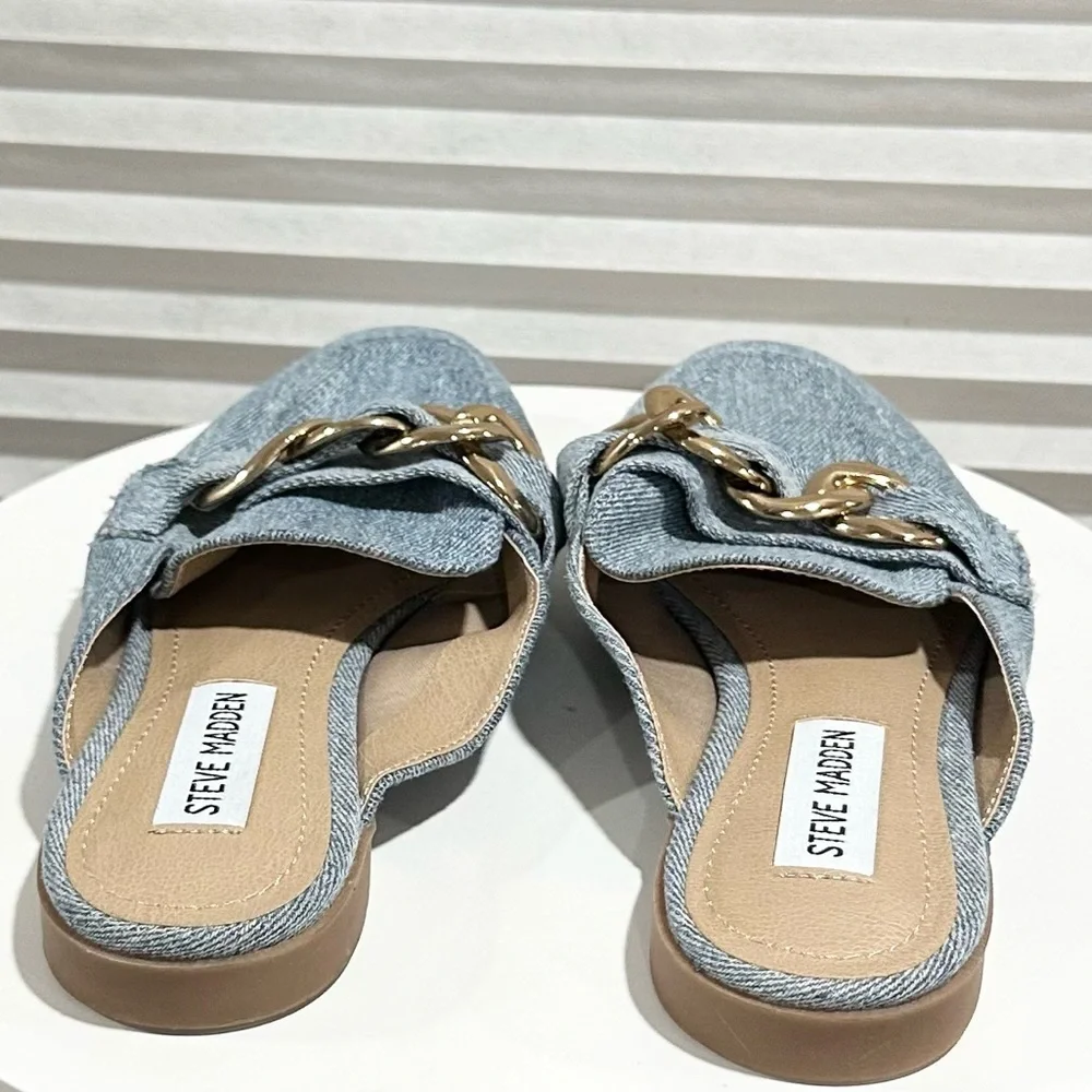 🌸STEVE MADDEN🌸 Cassady Loafer Mule Denim Size: 5M - Picture 8 of 10